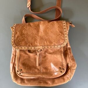 The Sak Ventura Convertible Leather Backpack Floral Embossed